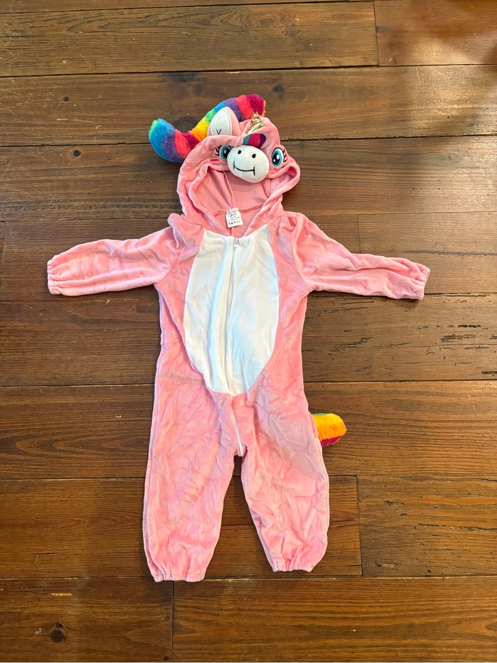 Kids Pink Unicorn One-Piece Hooded Pajamas - Soft Plush